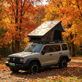 HRT-007 X‑Type Hinge Aluminum Honeycomb Triangular Raised Roof Top Tent, Rainproof & Sun‑Shade, Quick‑Open Hardcore Off‑Road Outdoor Camping