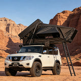 HRT-006 3‑4 Person Side‑Flip Aluminum Hard Shell All‑Season 4X4 Roof Top Tent, Hydraulic Quick Open, Double‑Layer Waterproof Design