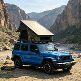 HRT-007 X‑Type Hinge Aluminum Honeycomb Triangular Raised Roof Top Tent, Rainproof & Sun‑Shade, Quick‑Open Hardcore Off‑Road Outdoor Camping
